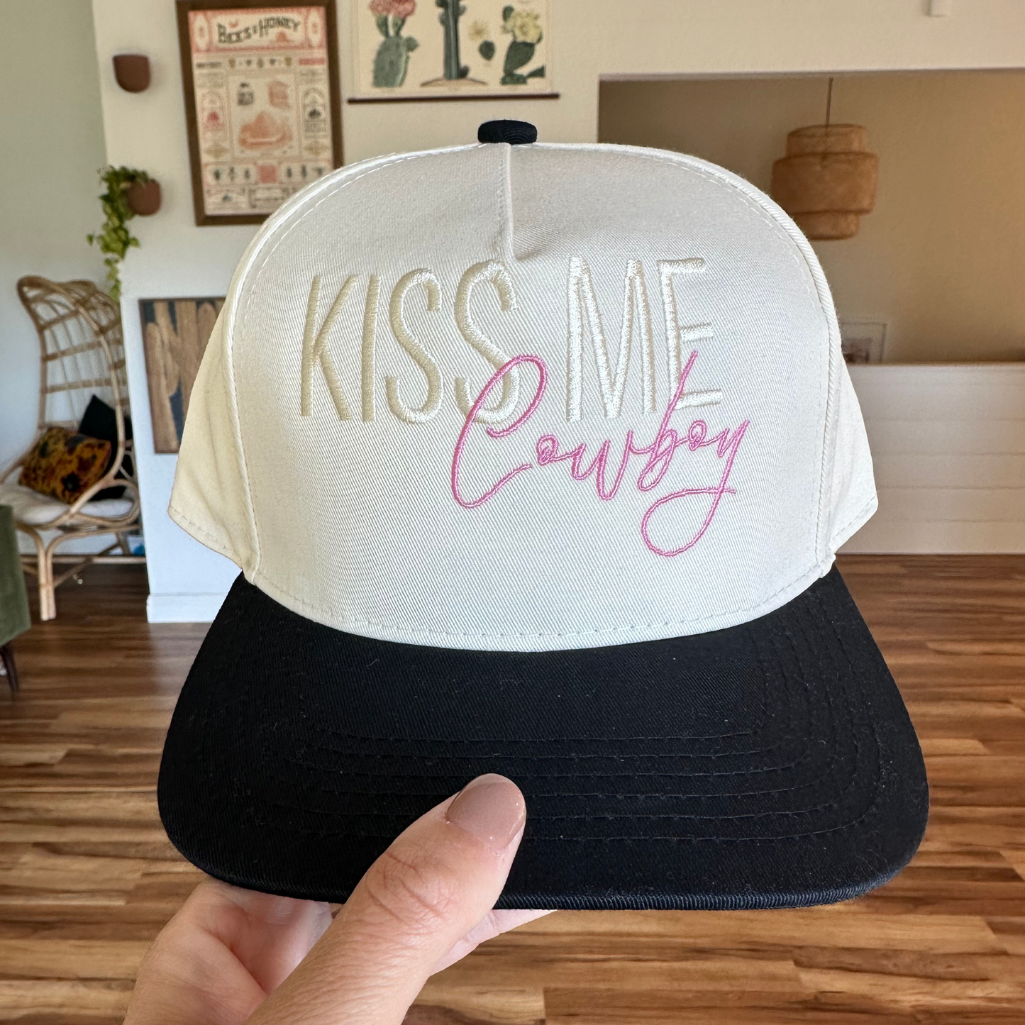 Kiss Me Cowboy Embroidered Hat