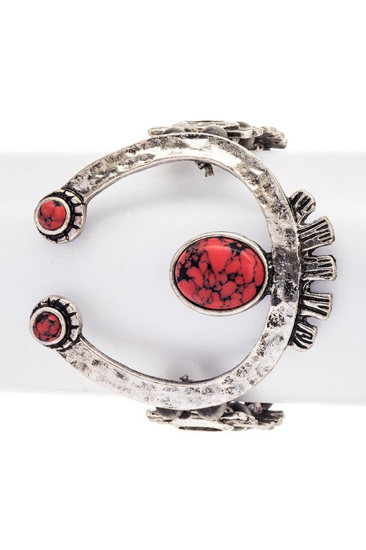 Oversize Horse Shoe Western Statement Bracelet