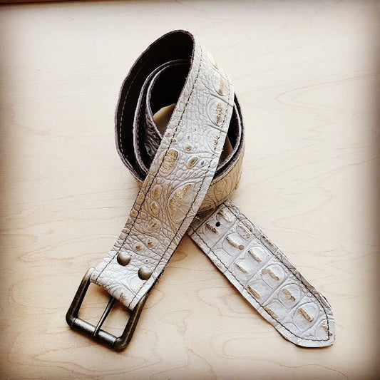 Gold Gator Embossed Belt