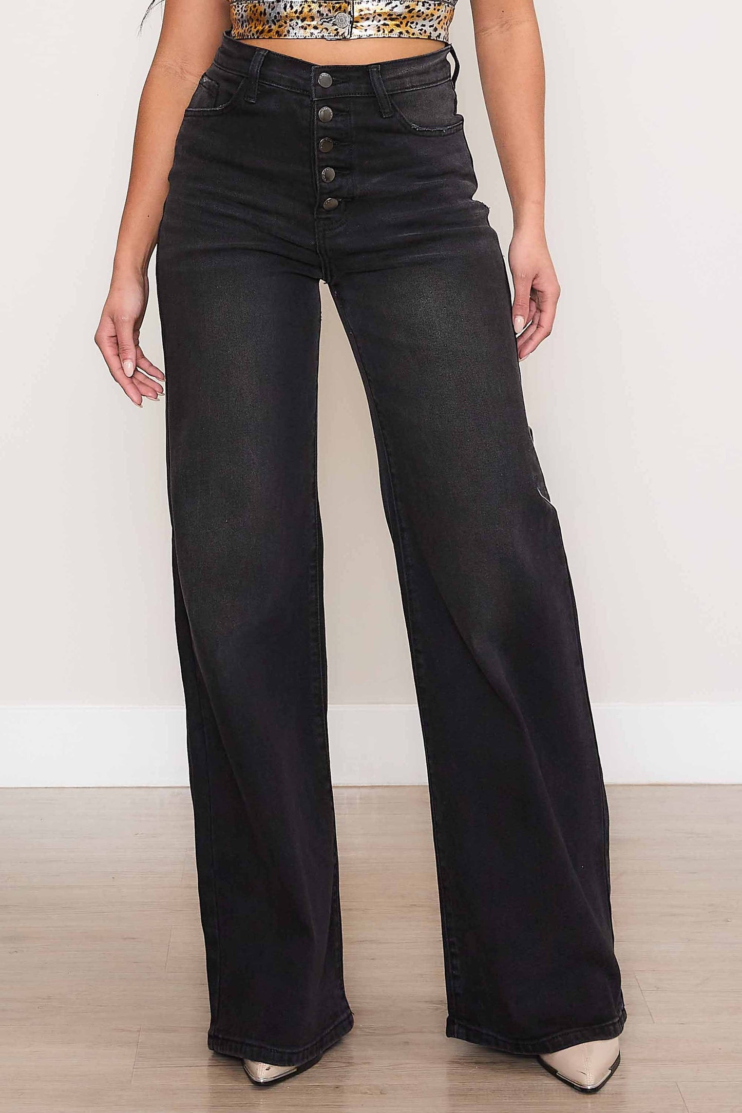 Wide Leg Black Jeans