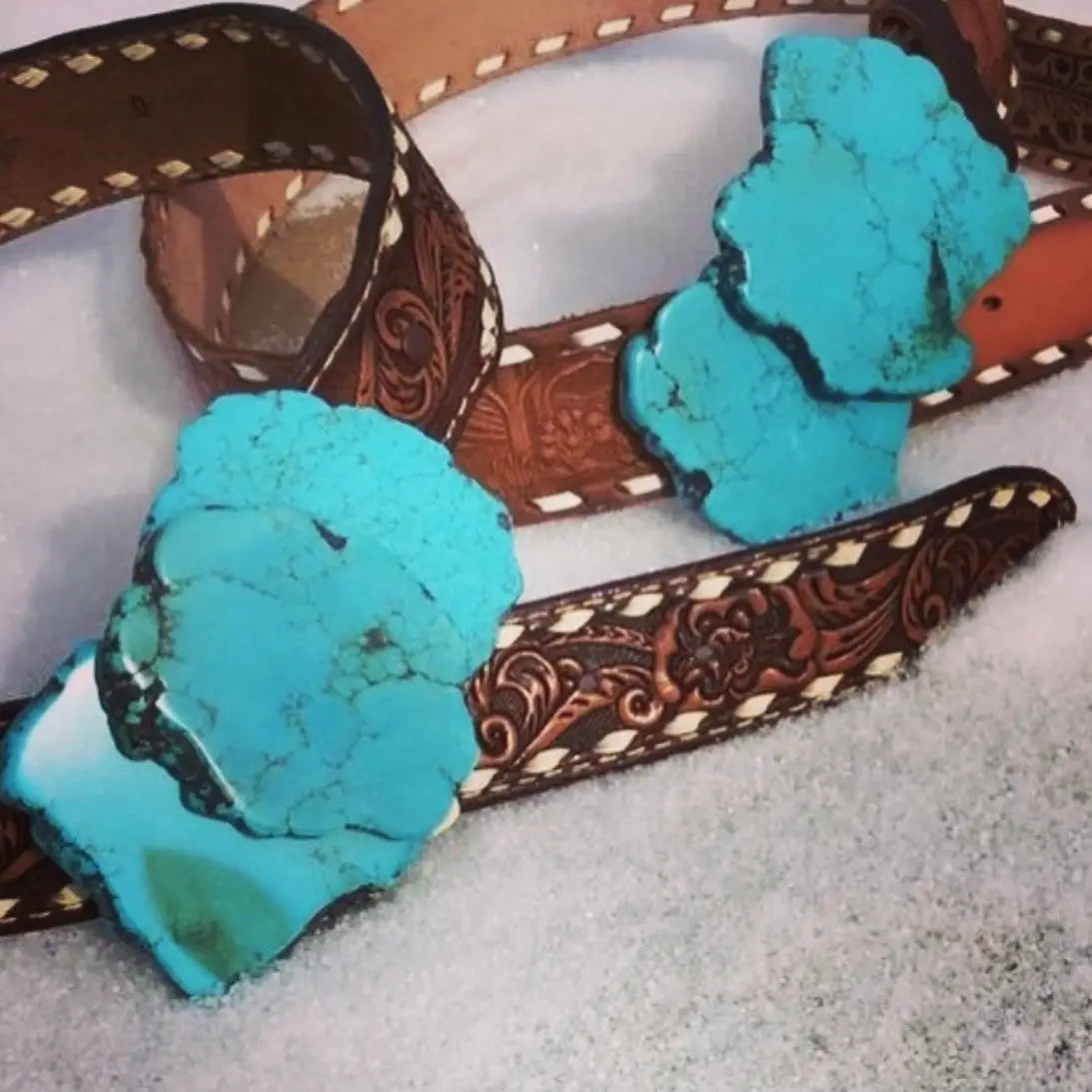 Turquoise Slab Belt Buckle