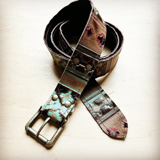 Turquoise Navajo Leather Belt