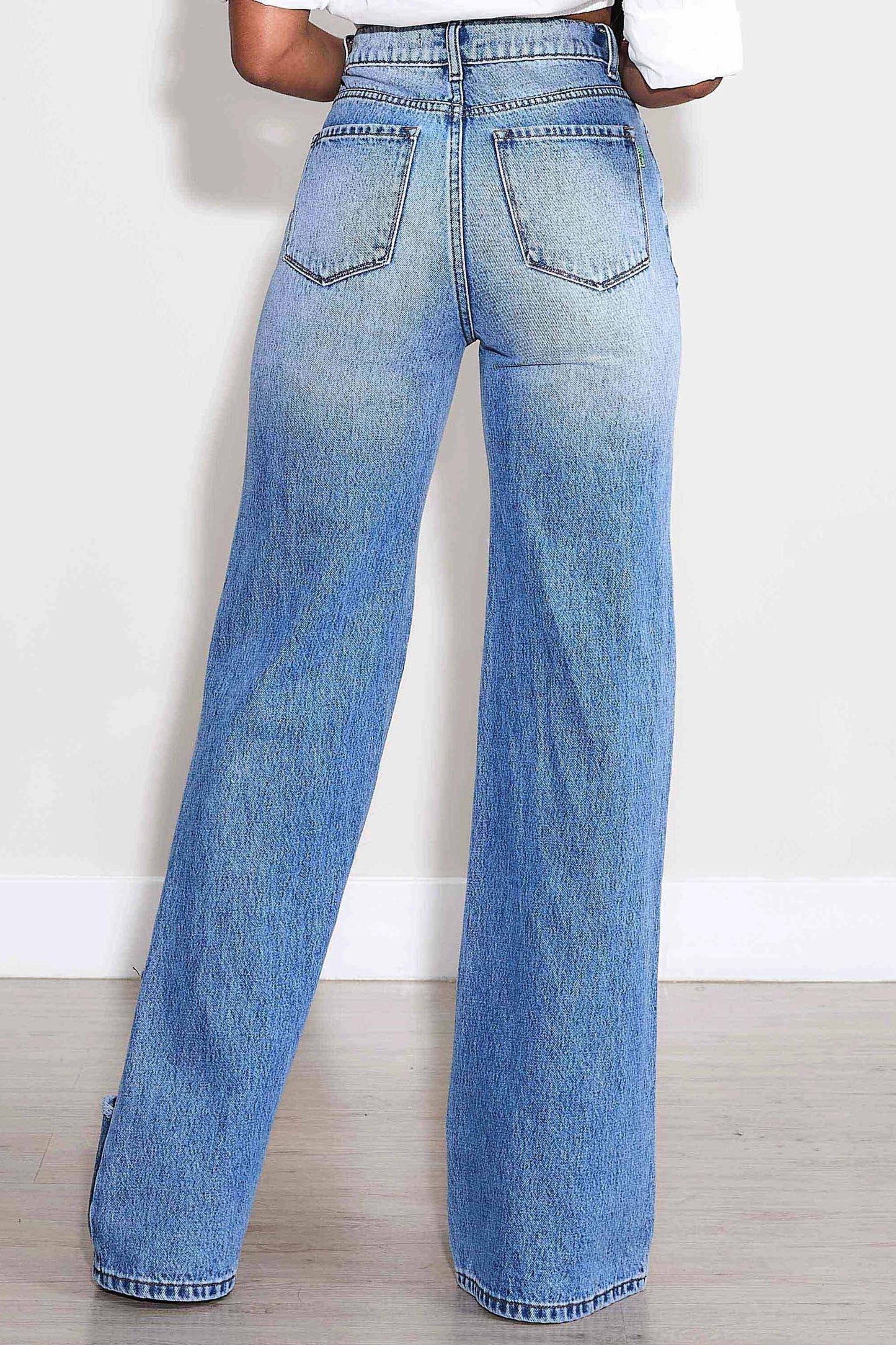 Distressed Wide Leg Jeans